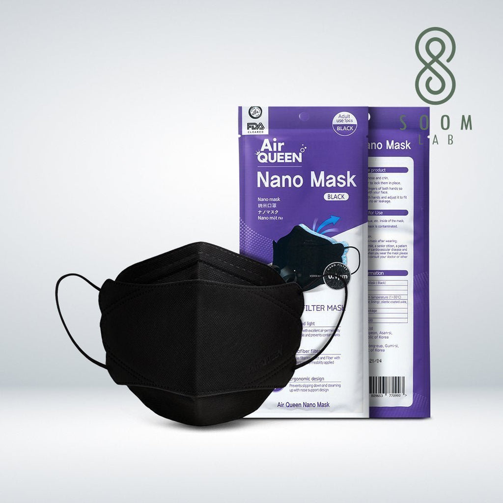 [ CLEARANCE ] (US/CAN/MEX ONLY) AIRQUEEN Nano Mask (Black) - Soomlab
